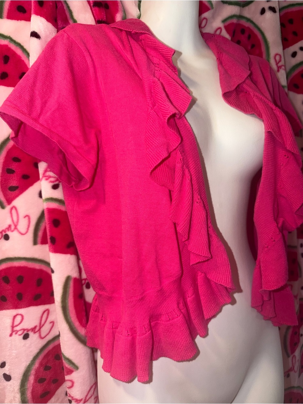 🩷 Style & Co. Ruffled Short-Sleeve Cardigan - Picture 2 of 5